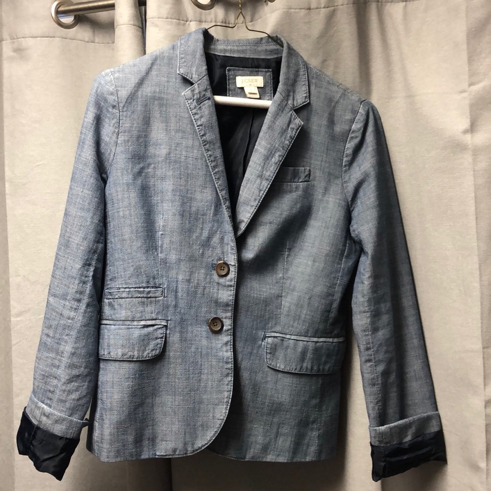 J.Crew blazer, chambray. Size 2